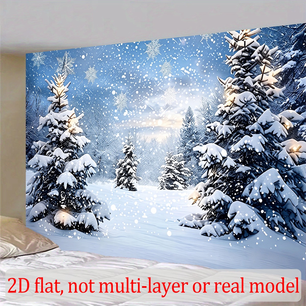 Polyester Fabric Backdrop with Winter Snow Theme for Celebrations